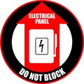 5S Supplies Electrical Panel Floor Sign- Do Not Block 24in Diameter Non Slip Floor Sign FS-ELECDNB-24